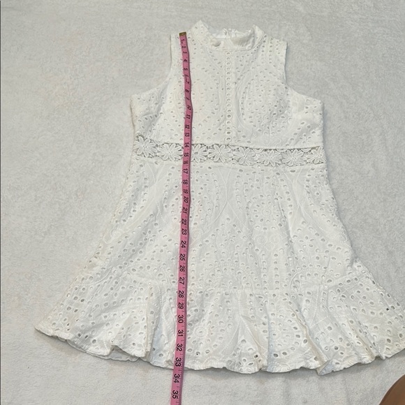 Altar'd State White Ruffled Tiered Mini Dress Size M - Picture 6 of 16